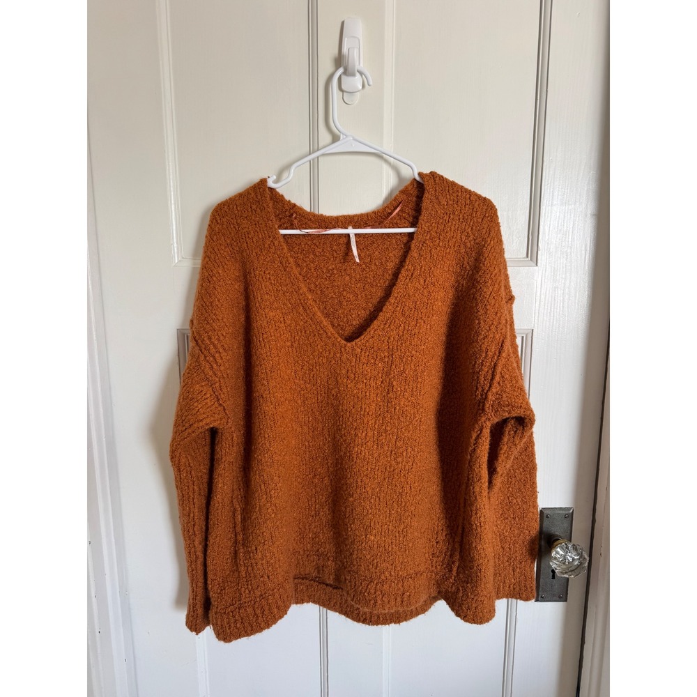 Free People burnt orange Finders Keepers textured sweater size xs